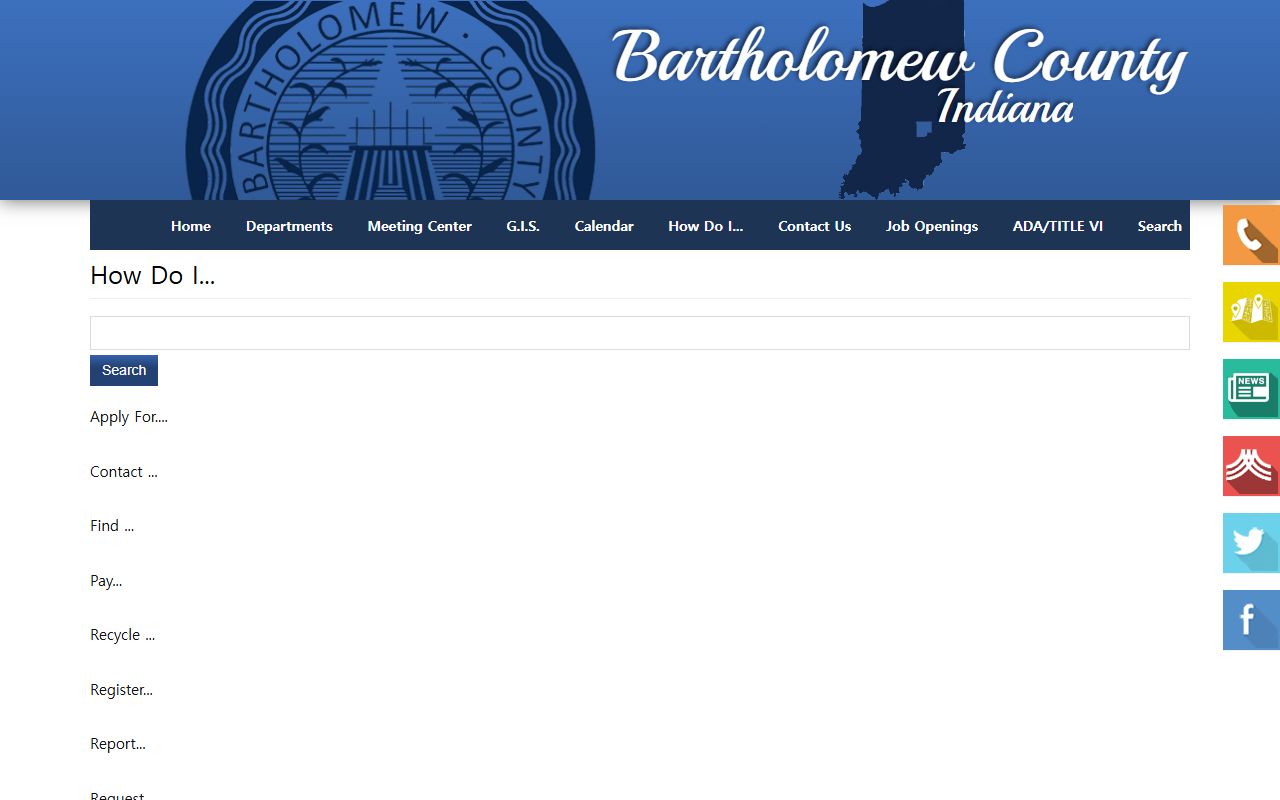 Bartholomew County How Do I page for finding bench warrant resources