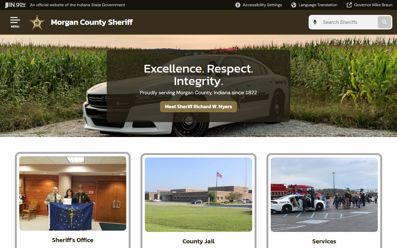Morgan County Sheriff homepage for bench warrant and law enforcement information